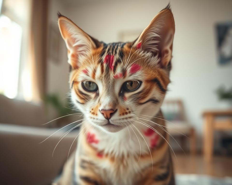 podrażnienia skóry kota spowodowane alergią