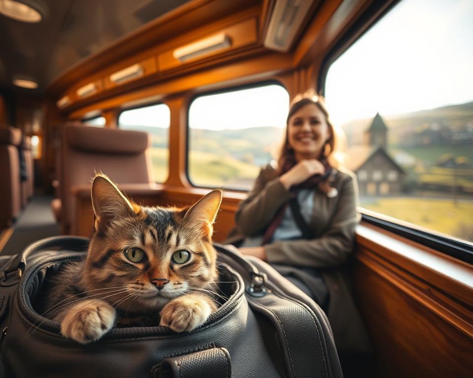 podróżowanie z kotem pociągiem