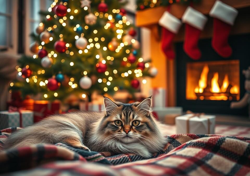 Domowa sesja świąteczna z kotem – pomysły na dekoracje