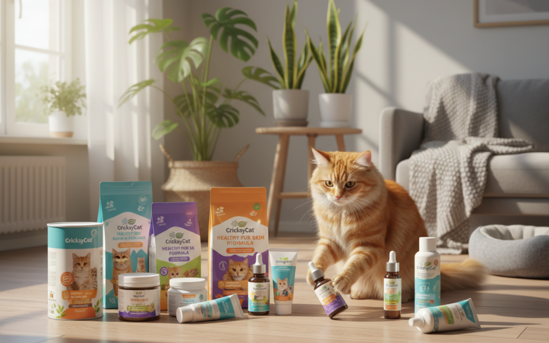 Najpopularniejsze produkty CricksyCat wspierające skórę i sierść kotów