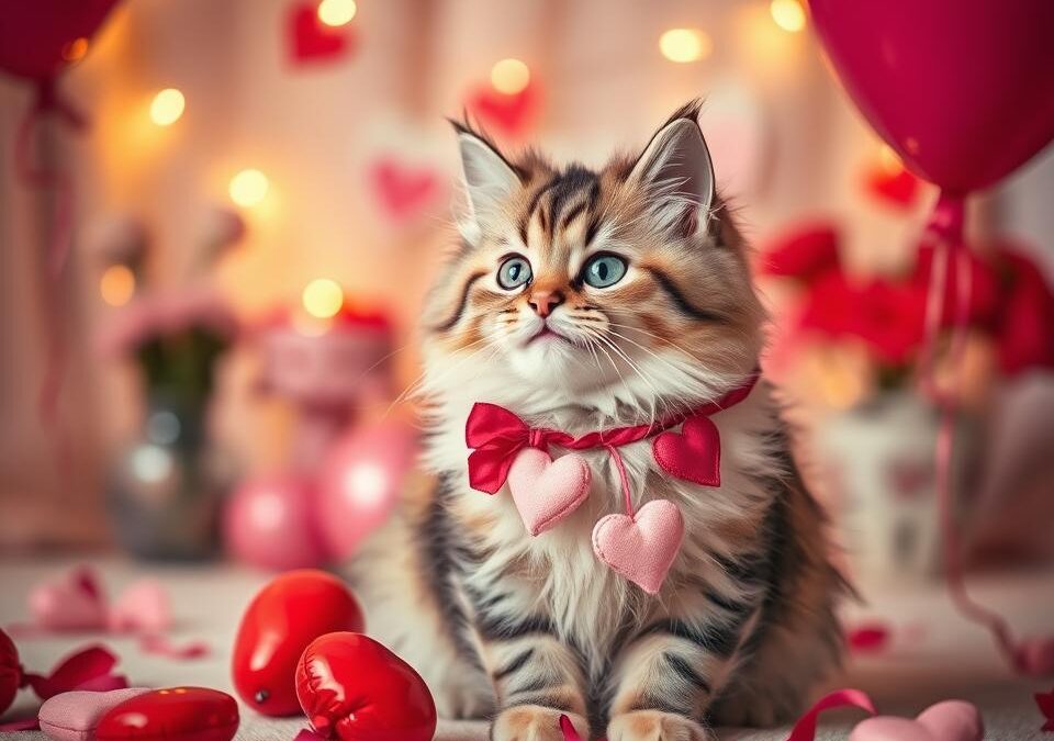 Walentynkowa sesja zdjęciowa z kotem – romantyzm na czterech łapach