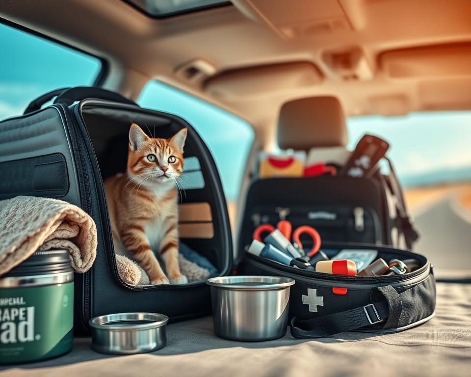 sprzęt bezpieczeństwa dla kota w podróży