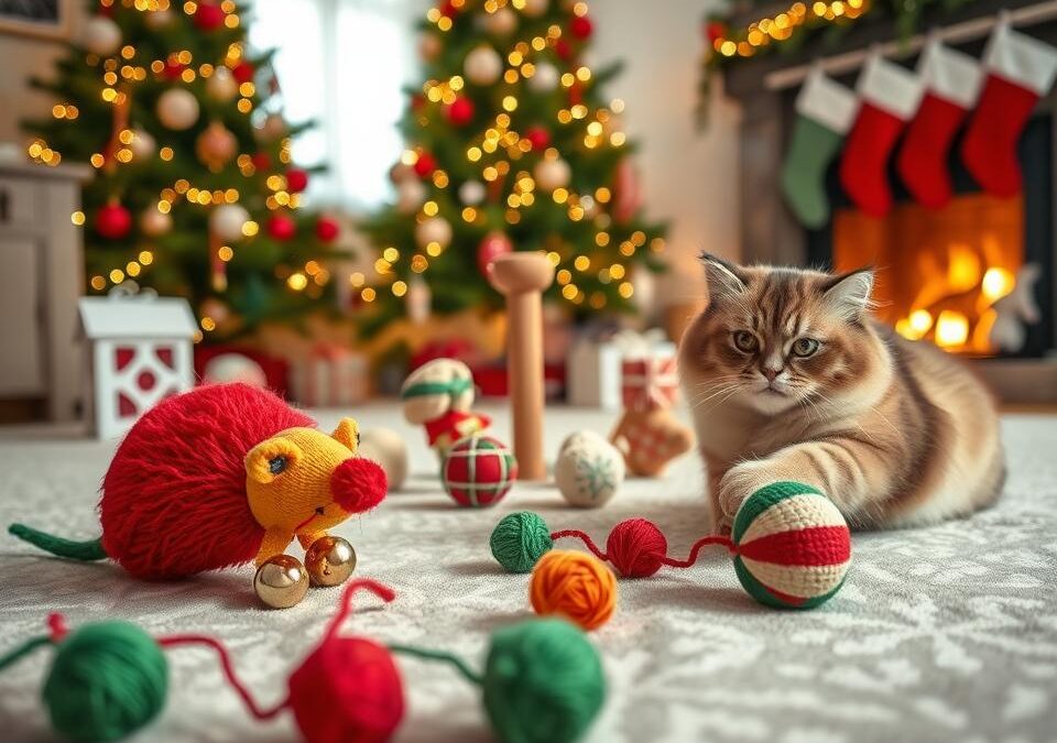 Świąteczne pomysły na zabawki dla kotów