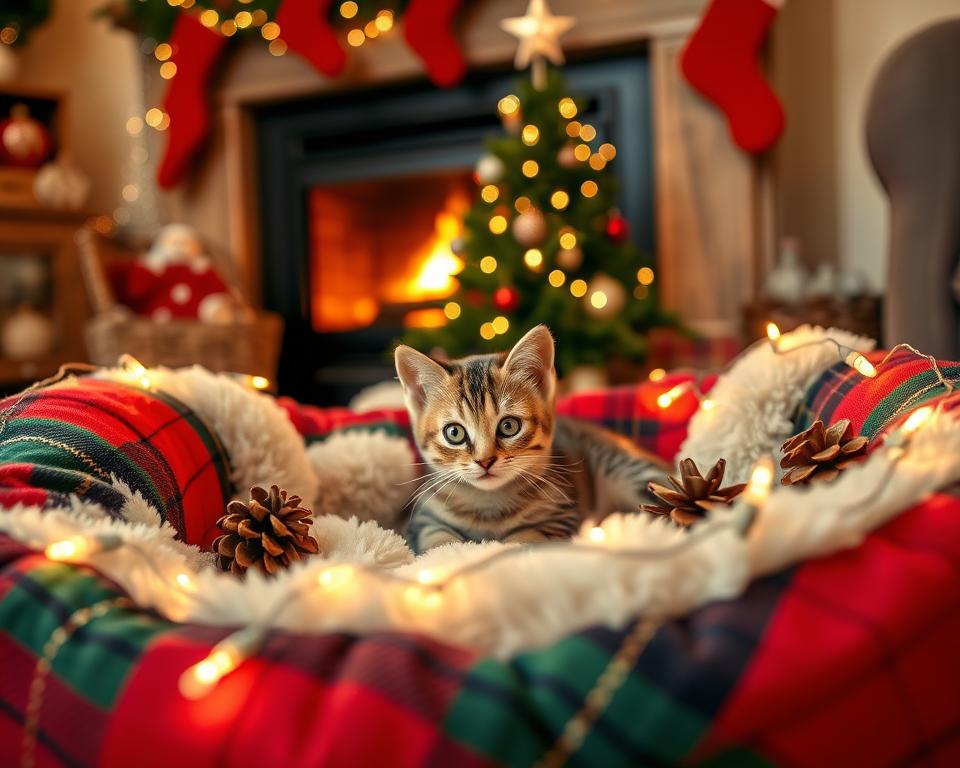 świąteczne legowisko dla kota