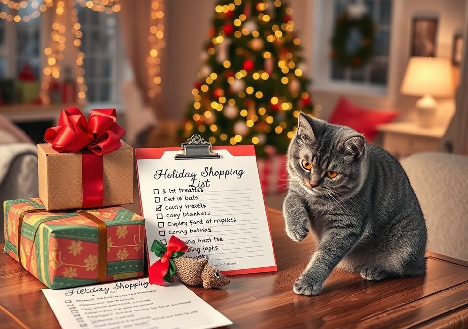 Świąteczna lista zakupów, gdy kot jest członkiem rodziny