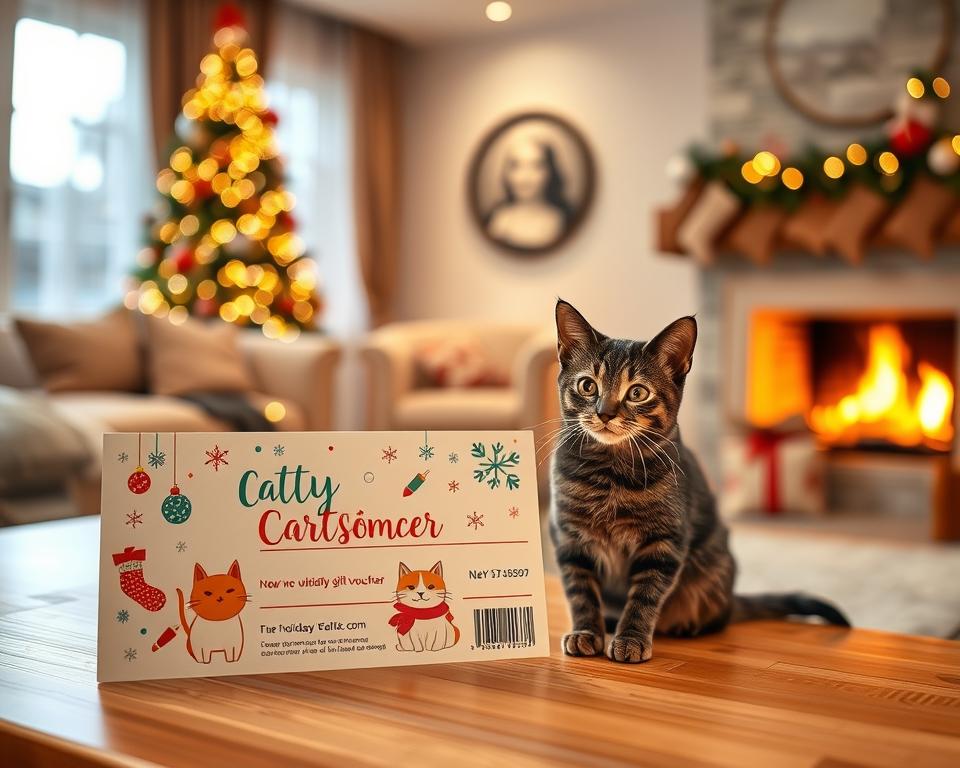 świąteczny bon podarunkowy dla kota