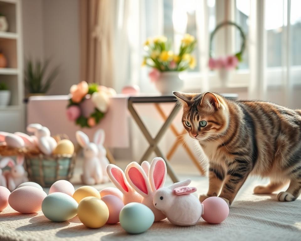 wielkanocne dekoracje a kot