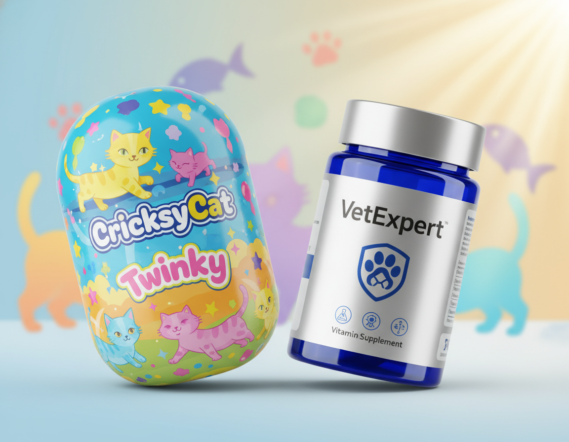 Marki witamin dla kotów: CricksyCat Twinky vs VetExpert
