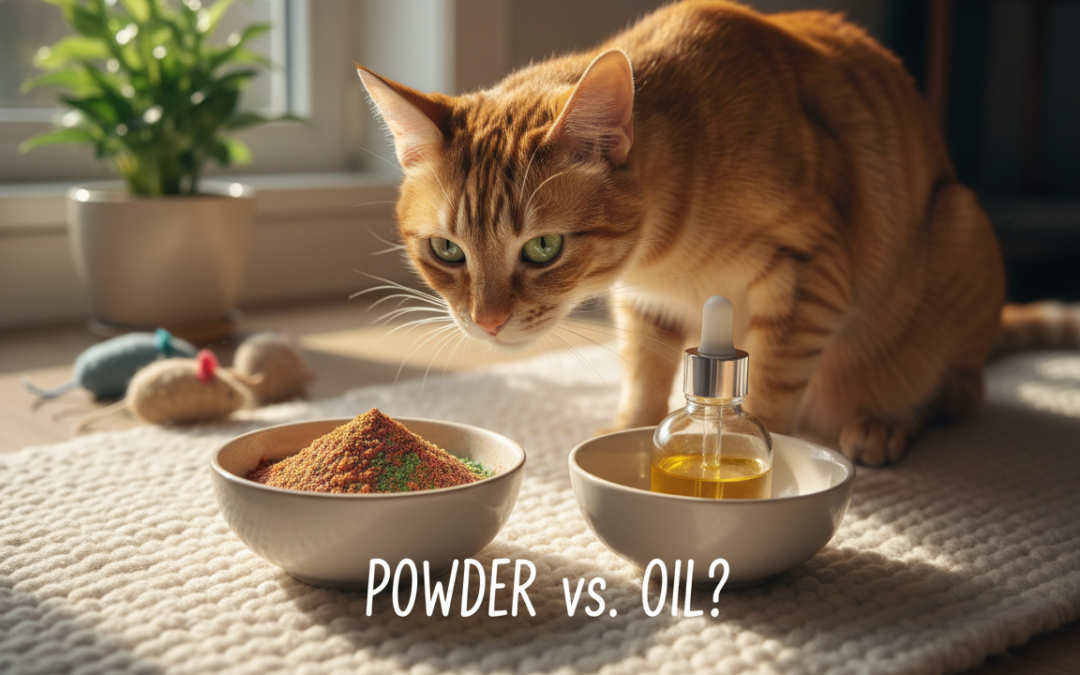 Witaminy w proszku czy w oleju – co kot akceptuje lepiej?