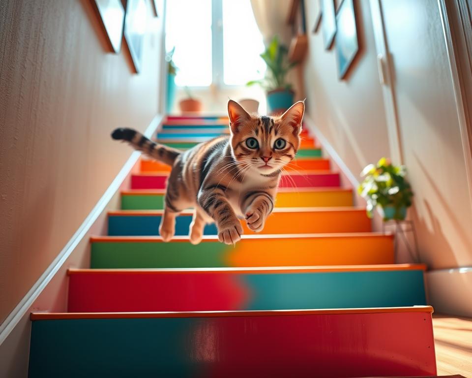 wpływ chodzenia po schodach na kota