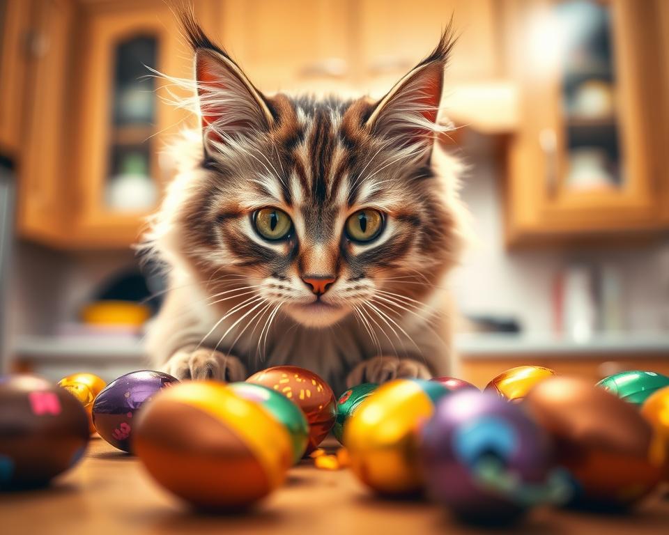 zagrożenia związane z czekoladowymi jajkami dla kota