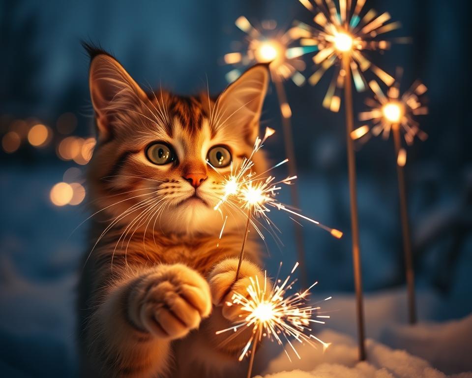 zagrożenia związane z zimnymi ogniami dla kota