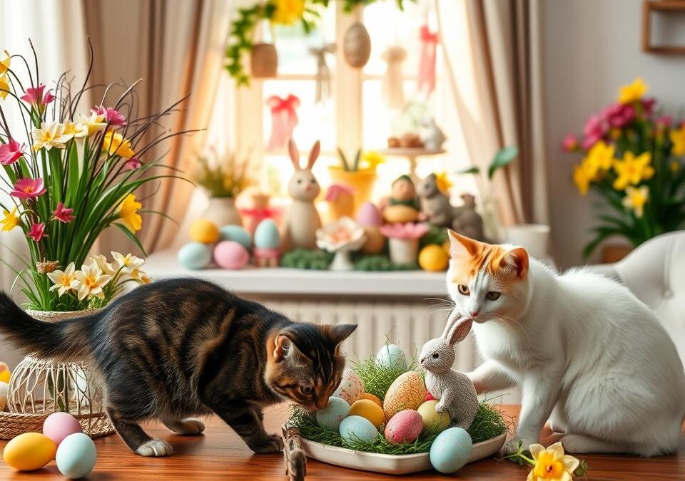 Wielkanocne ozdoby i koty – czego nigdy nie używać