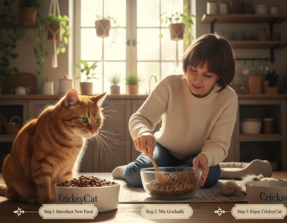 Zmiana karmy na CricksyCat – przebieg krok po kroku