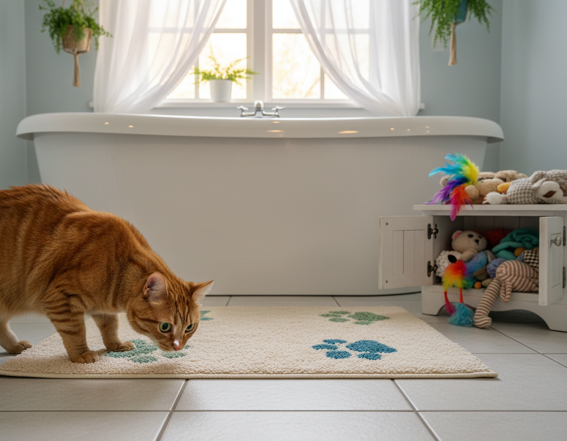 bezpieczeństwo kota w łazience