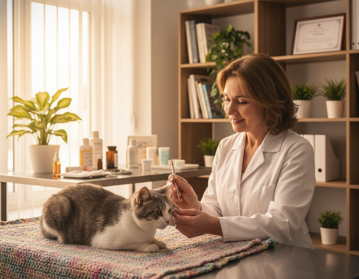 leczenie problemów skórnych u starszego kota