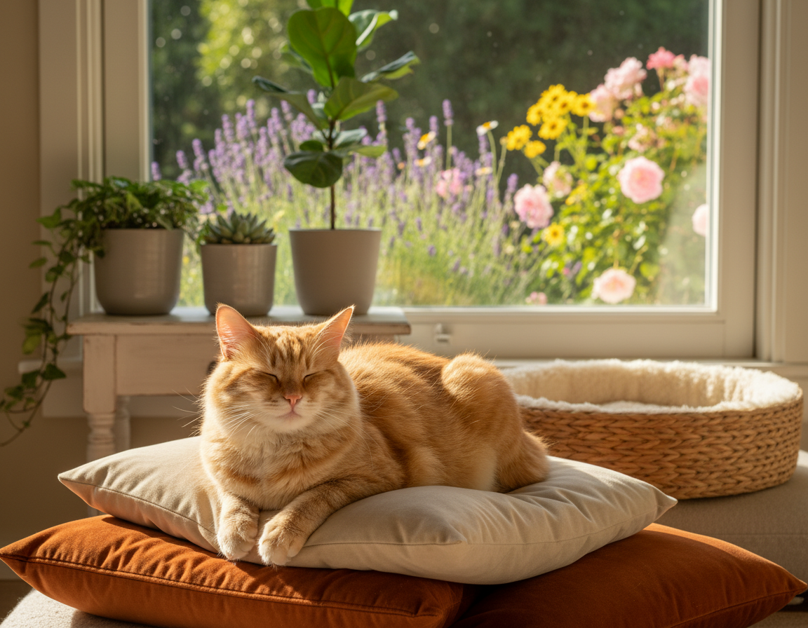 oznaki spokojnego i szczęśliwego kota