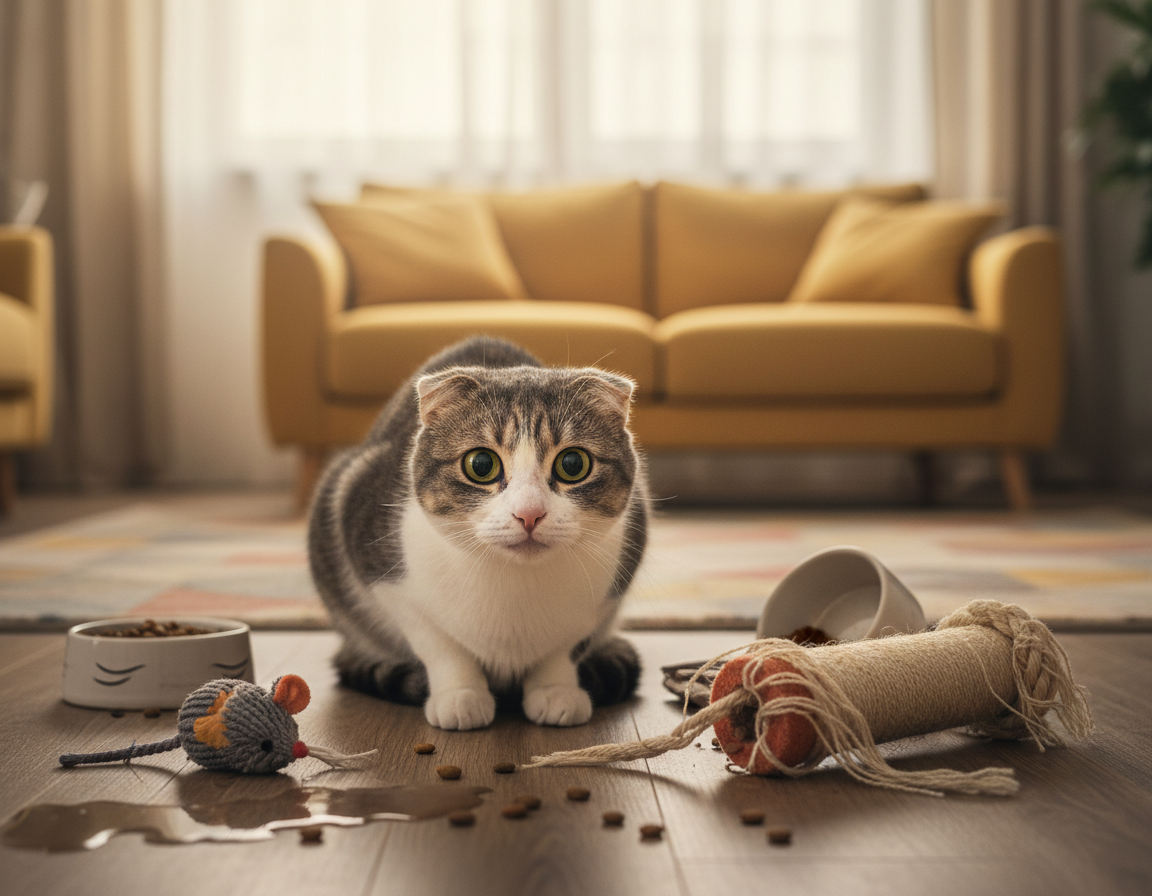 oznaki stresowego zachowania u kota