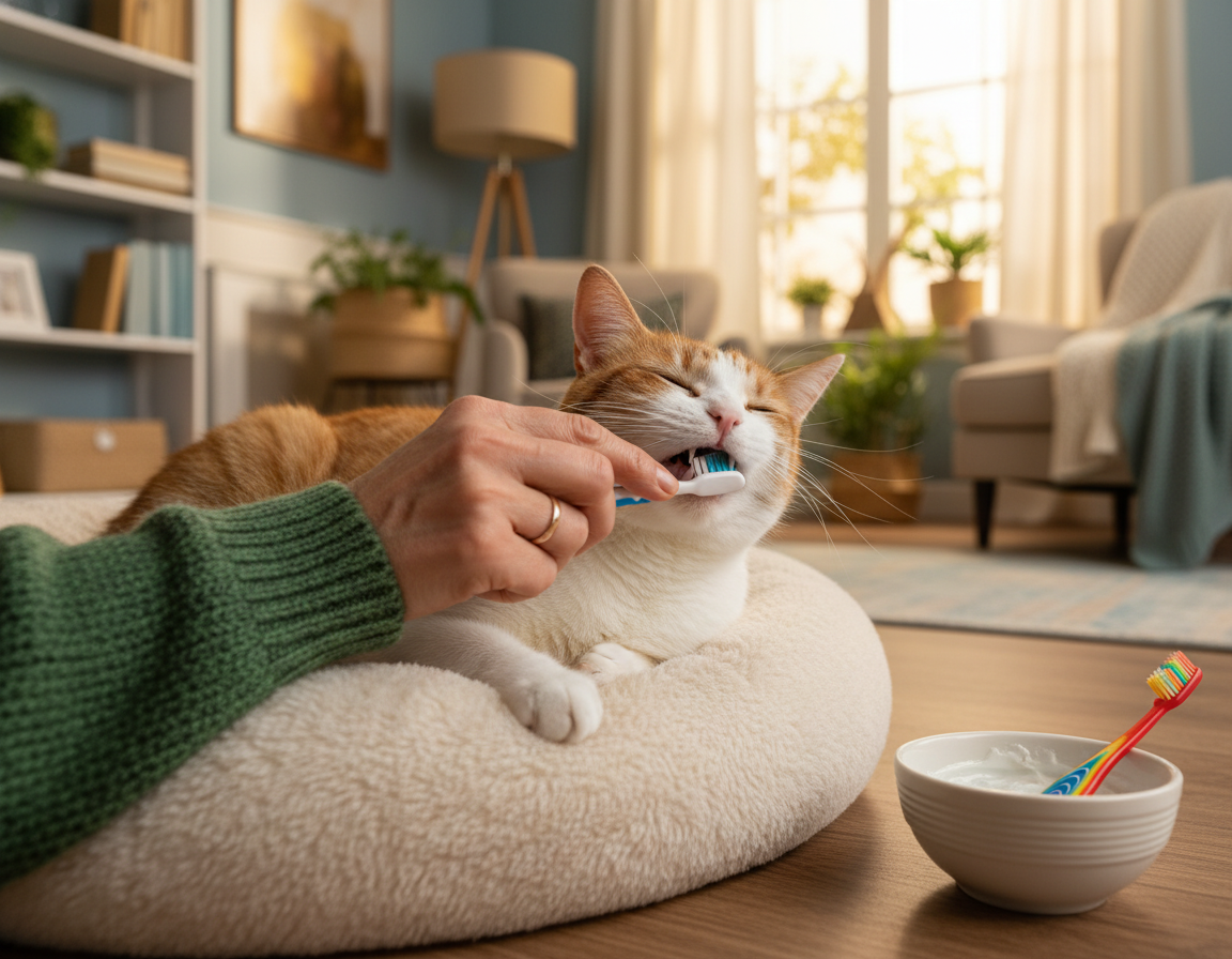 pielęgnacja zębów starszego kota