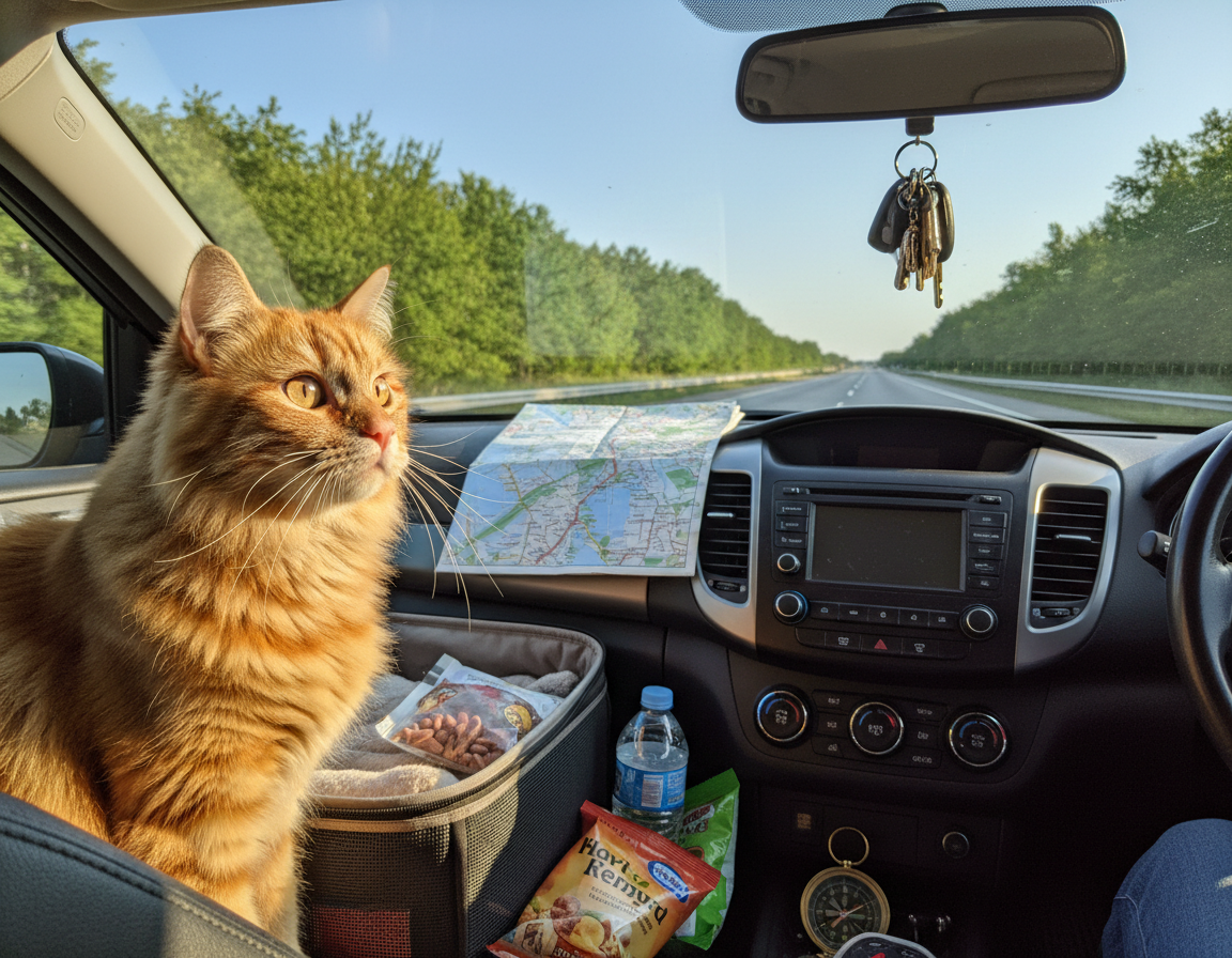 podroz-kota-samochodem podróż kota samochodem