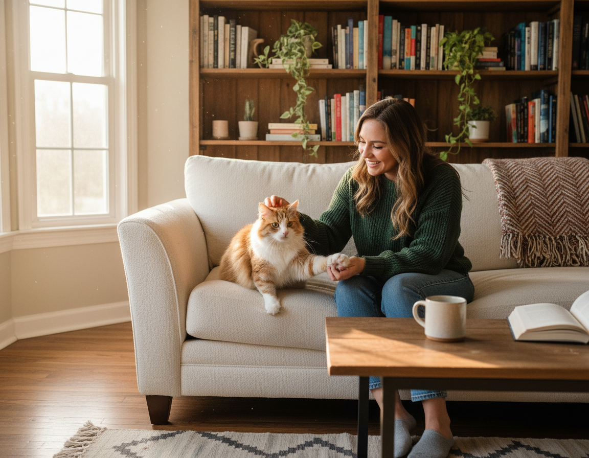 przyjazne zachowanie kota