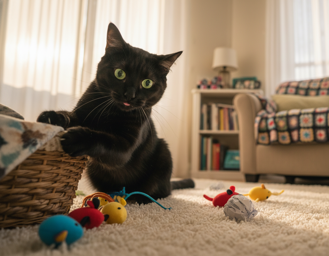 szukanie ukrytych przedmiotów przez kota