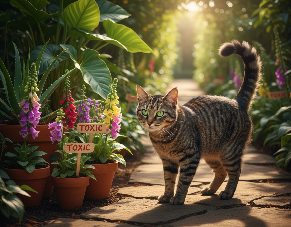 unikanie trujących roślin przez kota