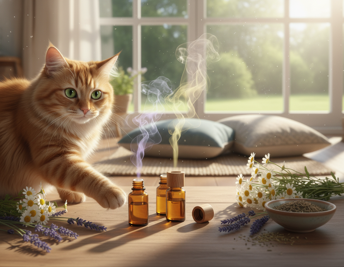 wpływ olejków eterycznych na kota
