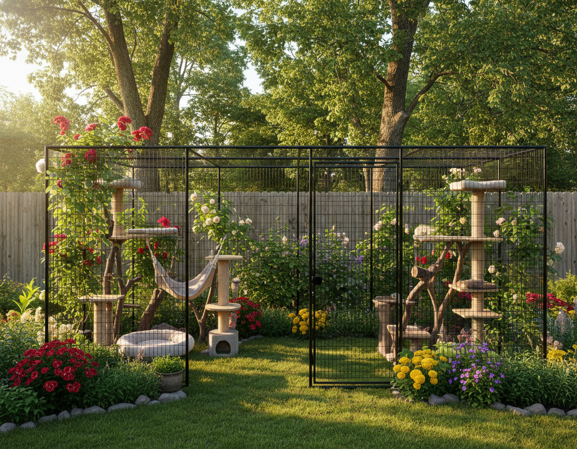 budowa zewnętrznego wybiegu dla kota