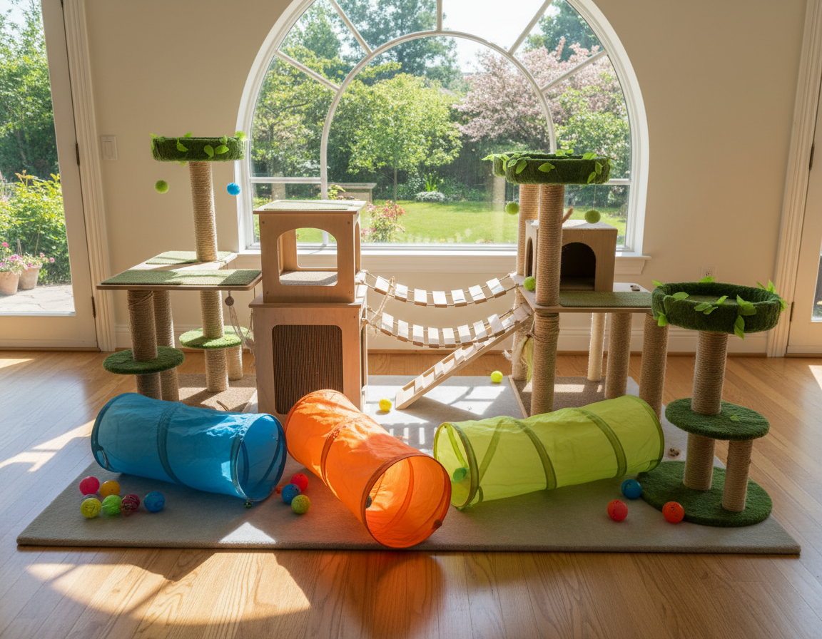 domowy tor przeszkód dla kota