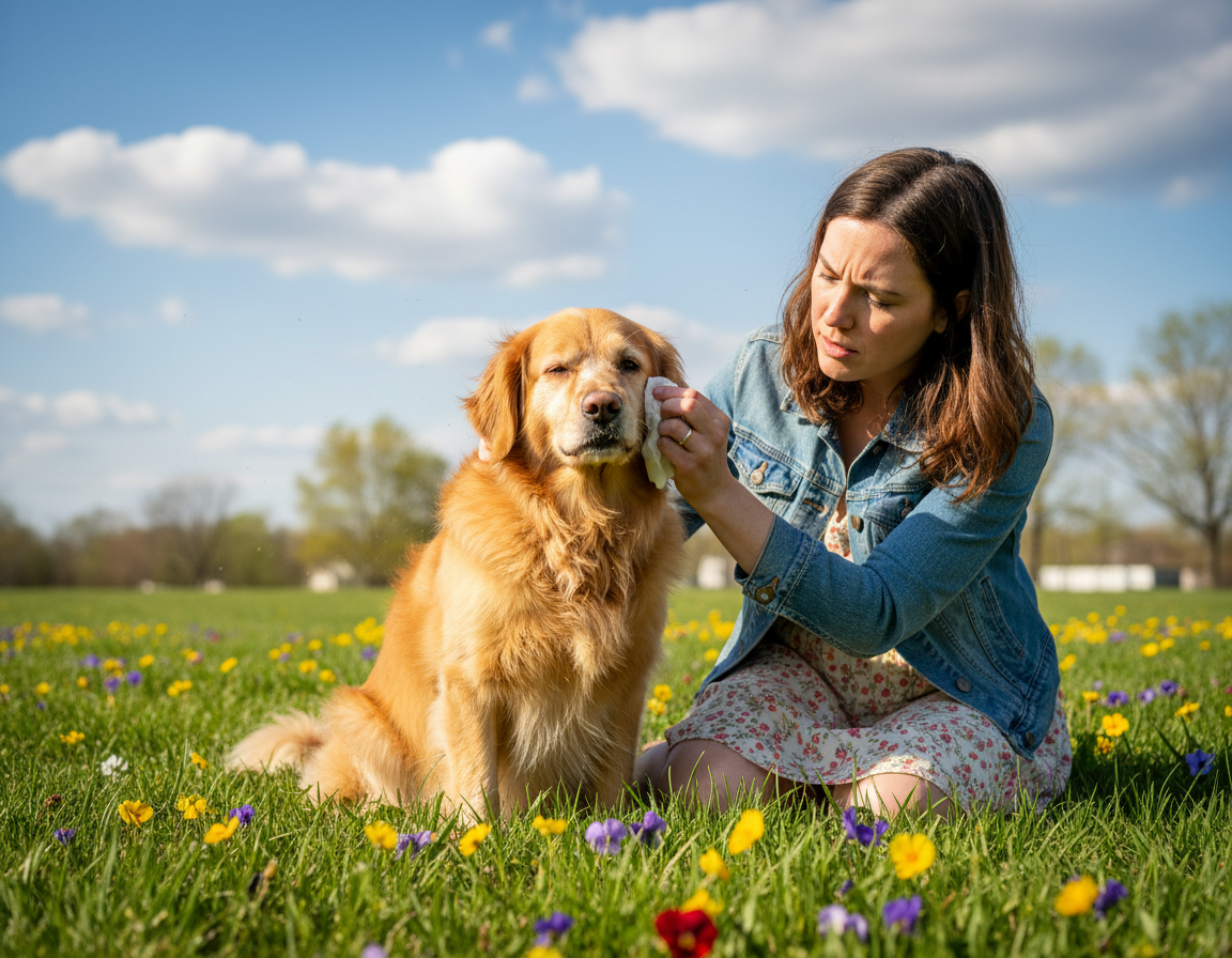 pies wiosna alergia na pyłki