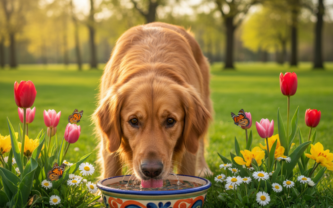 Nawyki picia wody u psów wiosną – na co zwrócić uwagę?