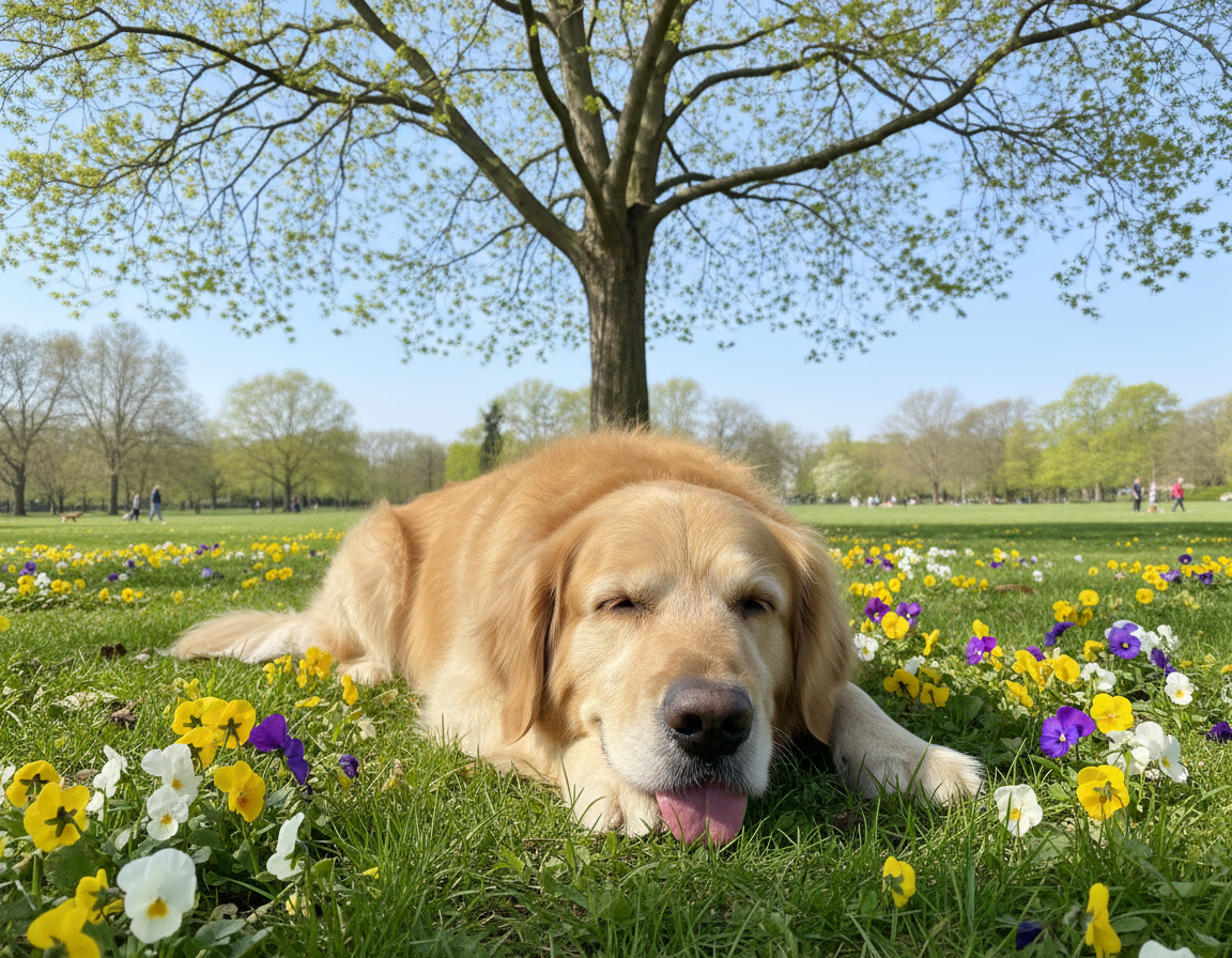 pies-wiosna-zmeczenie pies wiosna zmęczenie