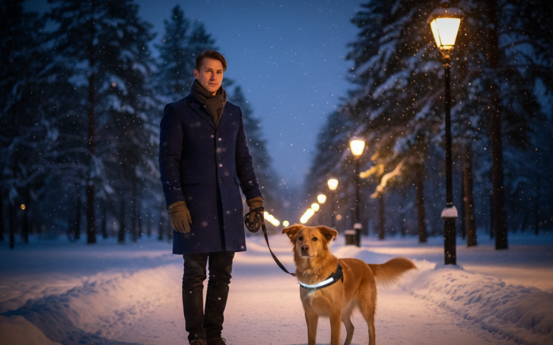 Spacer z psem po zmroku? – Jak zadbać o bezpieczeństwo zimą