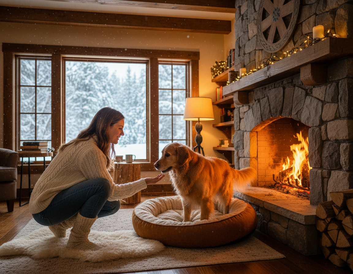 pies zima pomoc w przejściu z trybu zewnętrznego na domowy