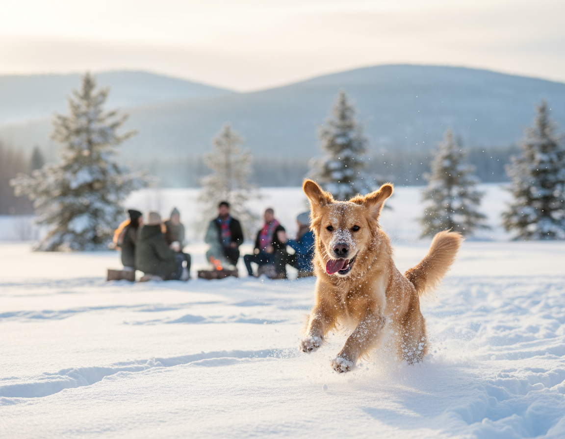 pies zima redukcja stresu poprzez ruch