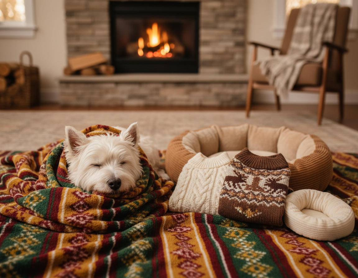 pies-zima-uzywanie-cieplych-tekstyliow pies zima używanie ciepłych tekstyliów