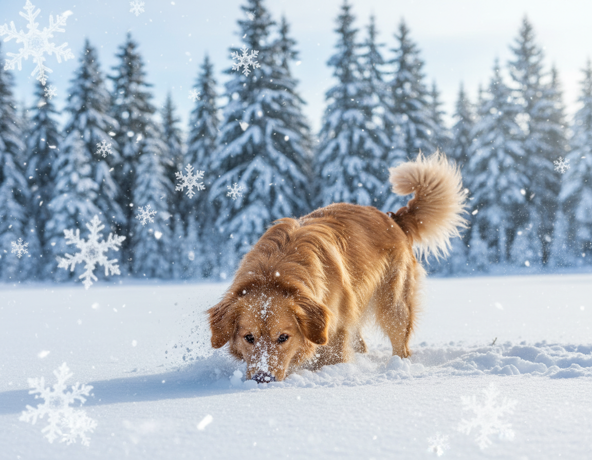 pies-zima-wech-pod-sniegiem pies zima węch pod śniegiem