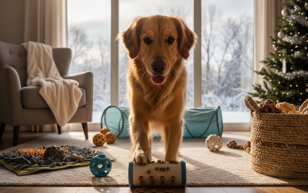 Wyzwania umysłowe dla psa – zabawy domowe na zimę