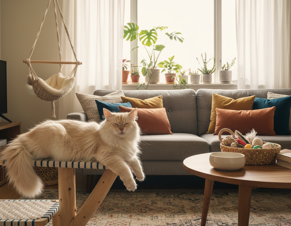pomysły na aranżację wnętrz przyjaznych kotu