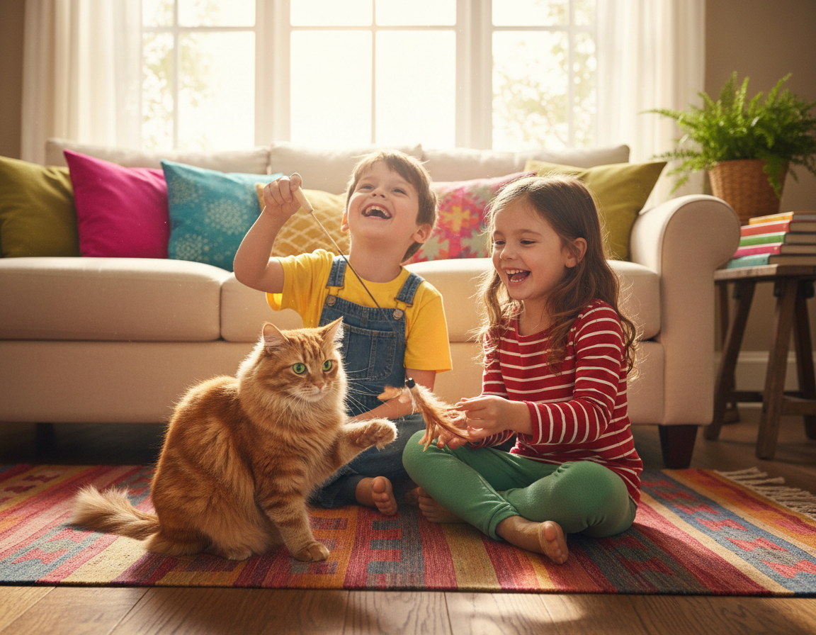 relacja kota z dziećmi