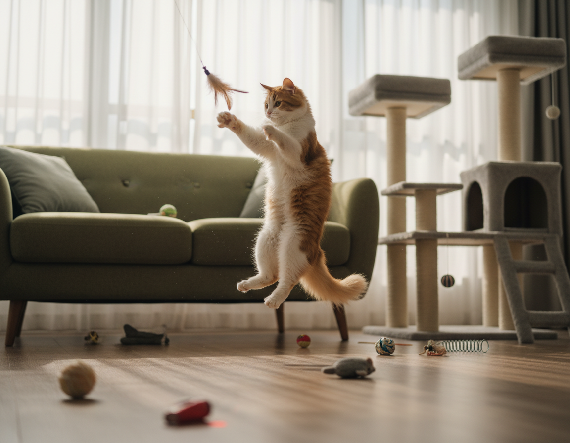 rozwijanie zdolności skakania u kota