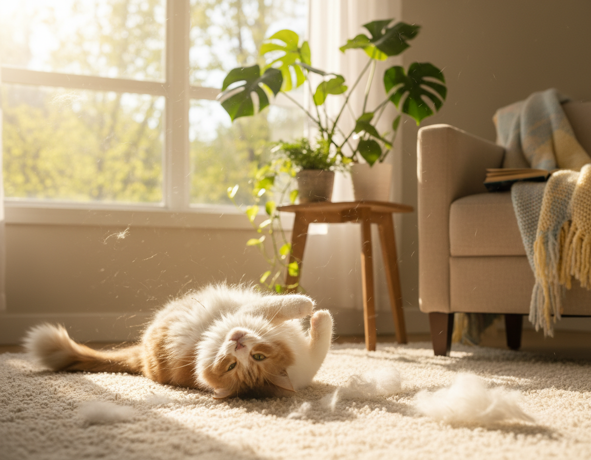 sezonowe linienie kota