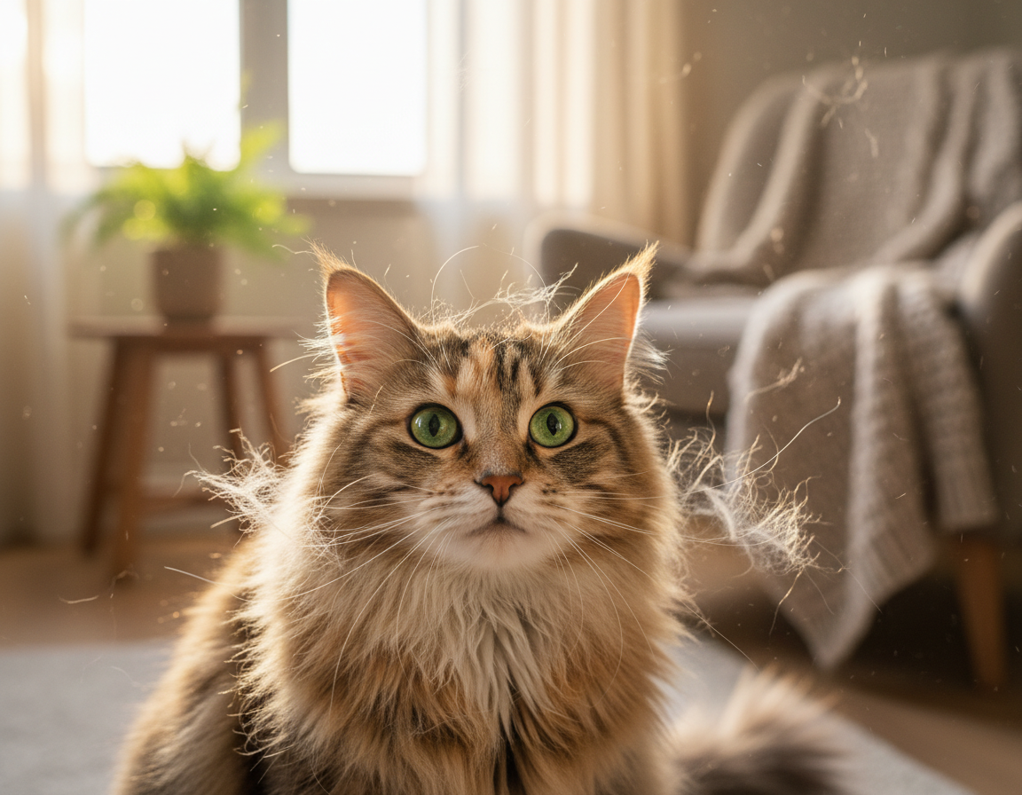 sezonowe wypadanie sierści u kota