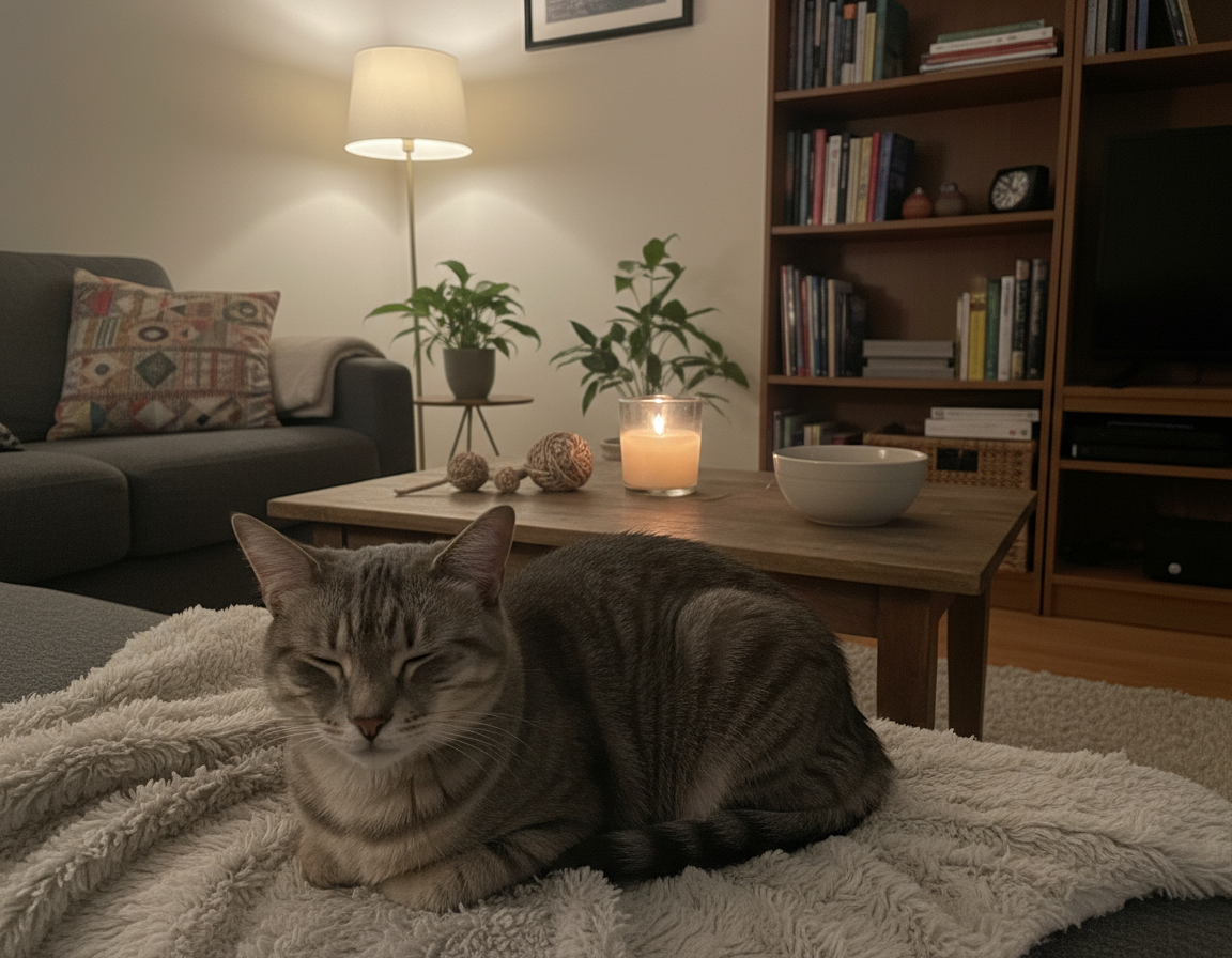 wieczorne czynności wyciszające dla kota