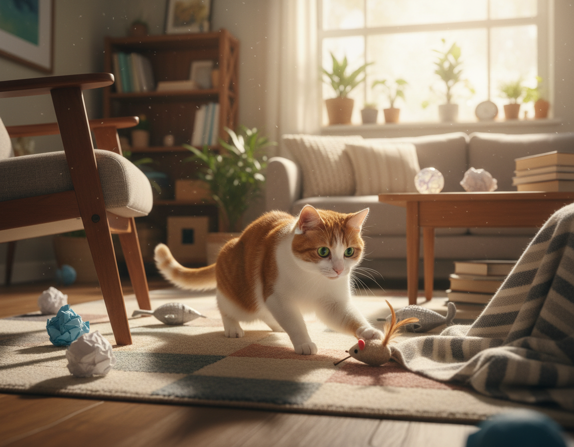 zabawy w szukanie ukrytych przedmiotów dla kota