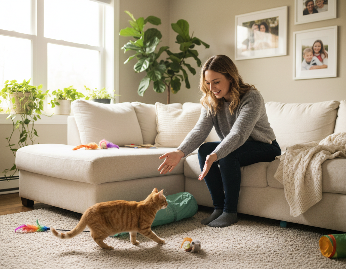 zapoznawanie kota z nowym członkiem rodziny