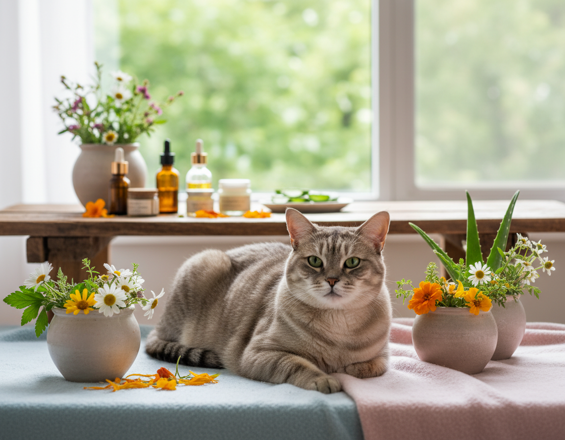 ziołowa pielęgnacja skóry kota