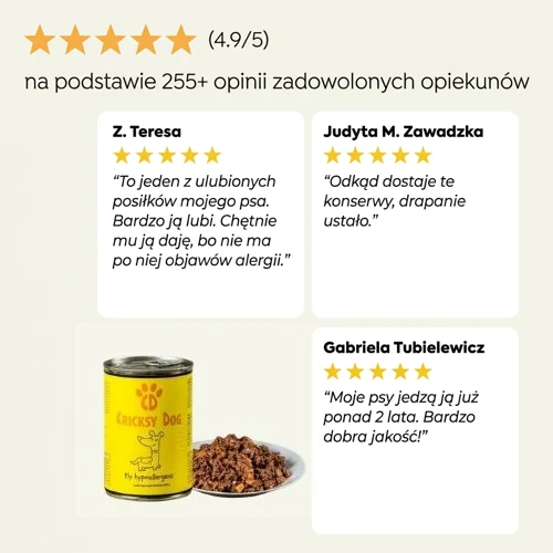 Hipoalergiczna mokra karma dla psów Ely z królikiem – 410 g 6 Hipoalergiczna mokra karma dla psów Ely z królikiem – 410 g - obrazek 6